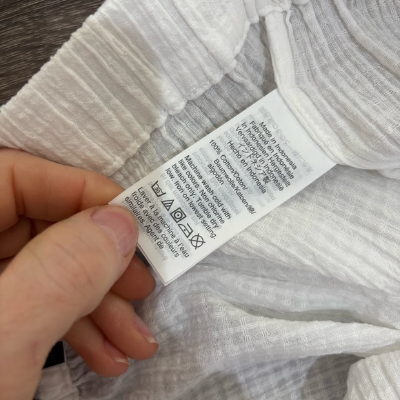 J Crew Swim Drapey Crinkle-Cotton Beach Pant on White Size XS 100% Cotton - Picture 6 of 7